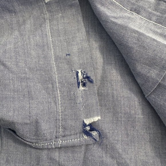 Bullock & Jones Blue 100% Cotton Short Sleeve Button Front Shirt Size Small - Picture 9 of 9